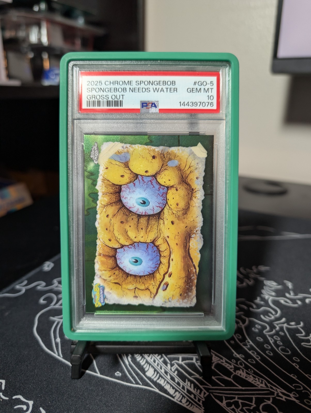 2025 SpongeBob Topps Chrome Gross Out Insert Sponge Need Water PSA 10