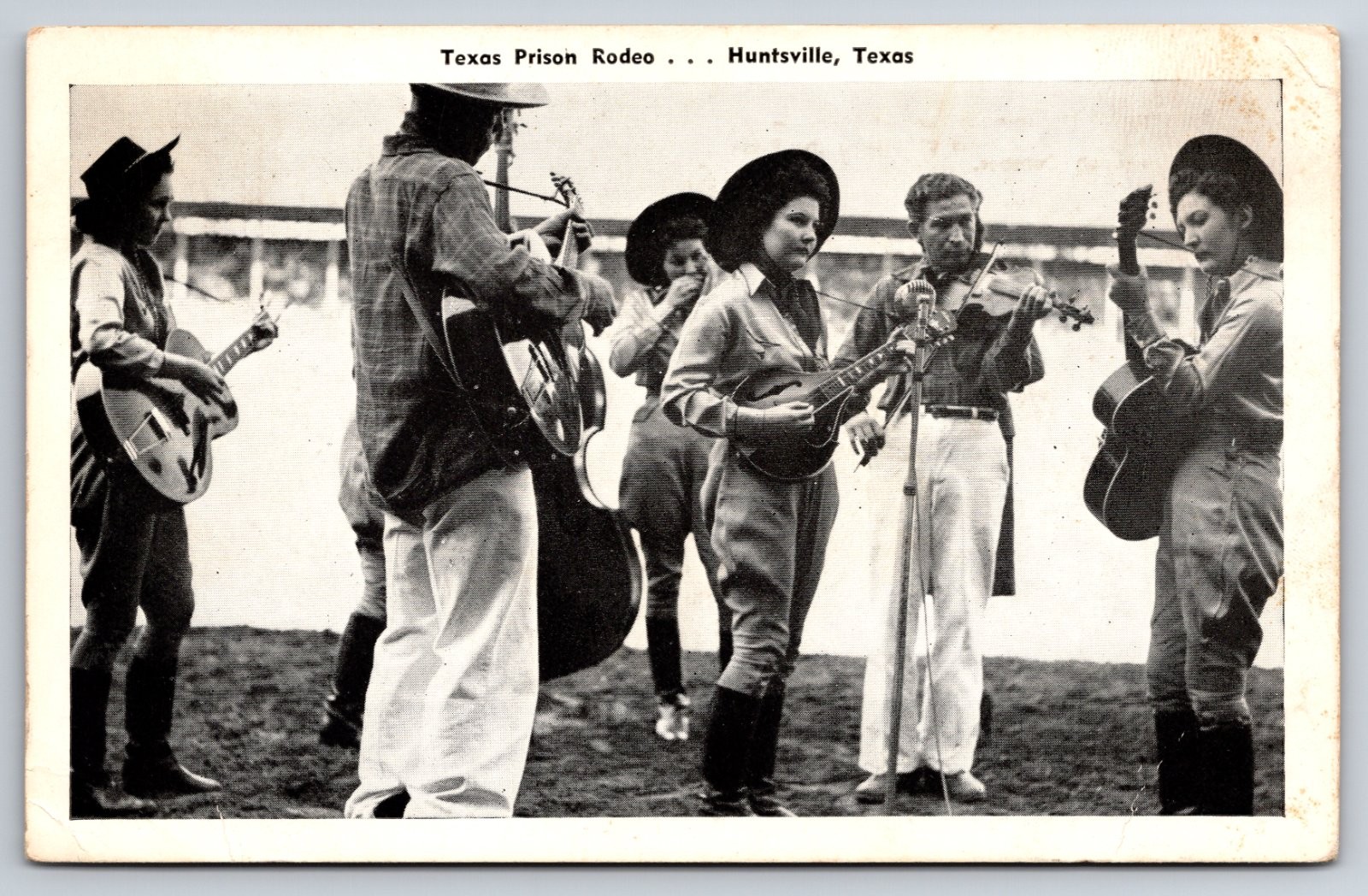 Texas Prison Rodeo Huntsville Texas Inmate Entertainers Band Postcard
