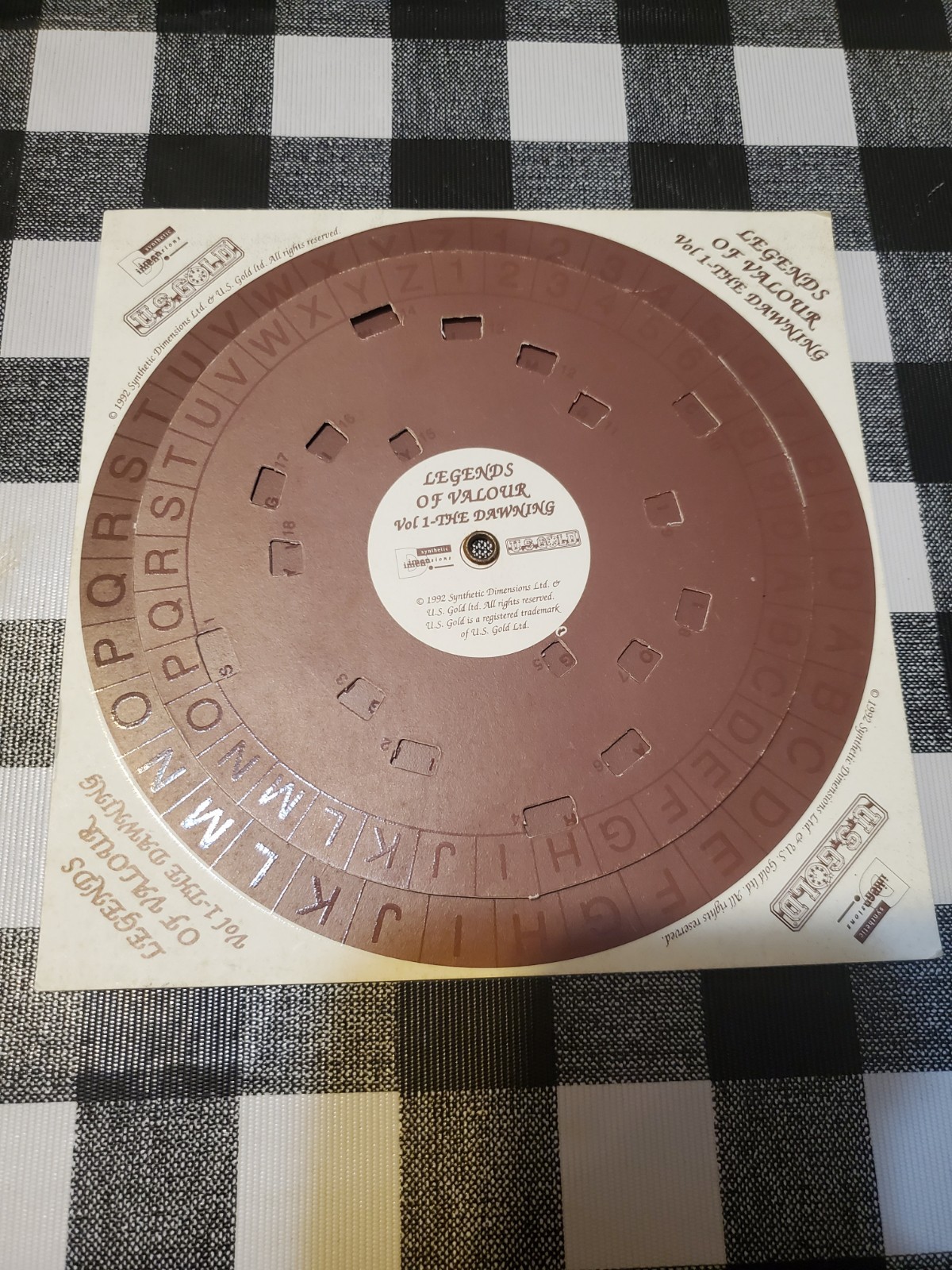 Legends Of Valour Vol. 1- The Dawning : Decoder *ONLY* U.S. GOLD (1992)