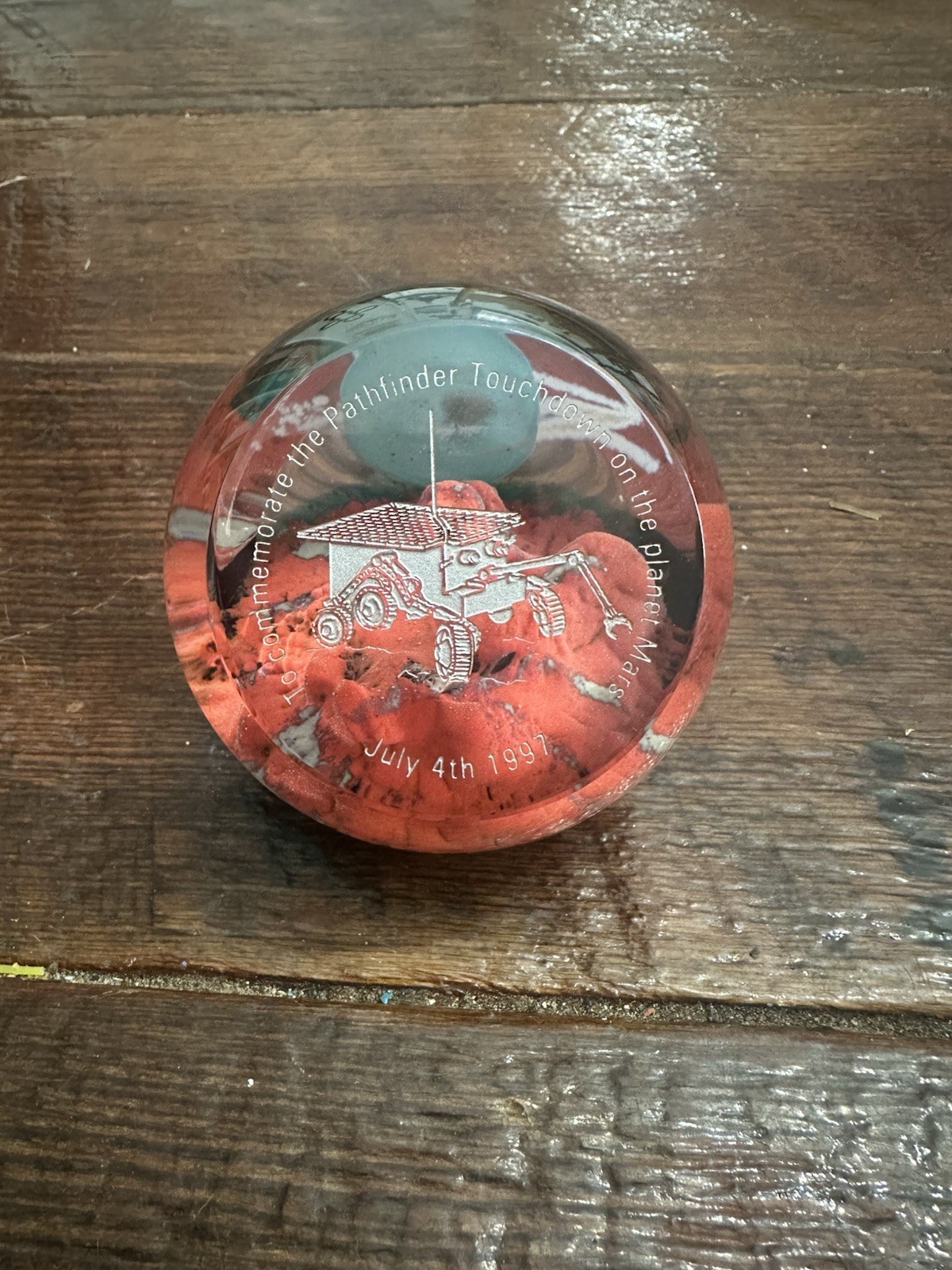 Vintage Caithness July 4th 1994 Destination Mars Paper Weight Space NASA Rare