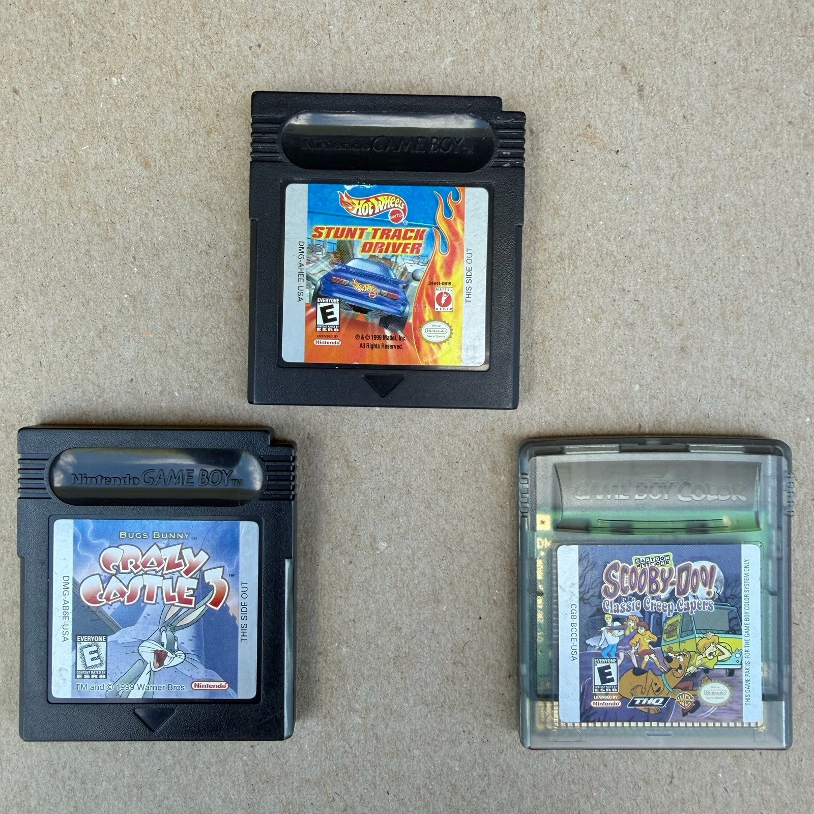 Game Boy Color Game Lot Scooby-Doo Hot Wheels Stunt Track Driver Bugs Bunny Work