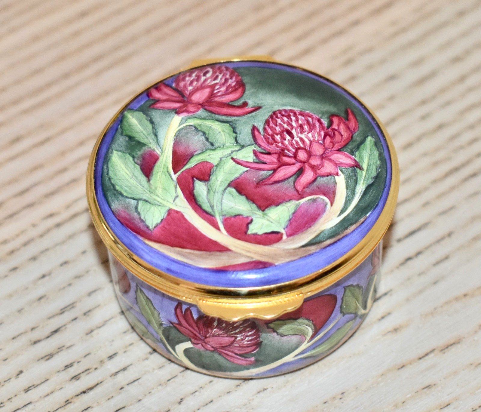 RARE 2001 Moorcroft Enamel Ltd Ed Australian Waratah Box 11/100 Emma Bossons
