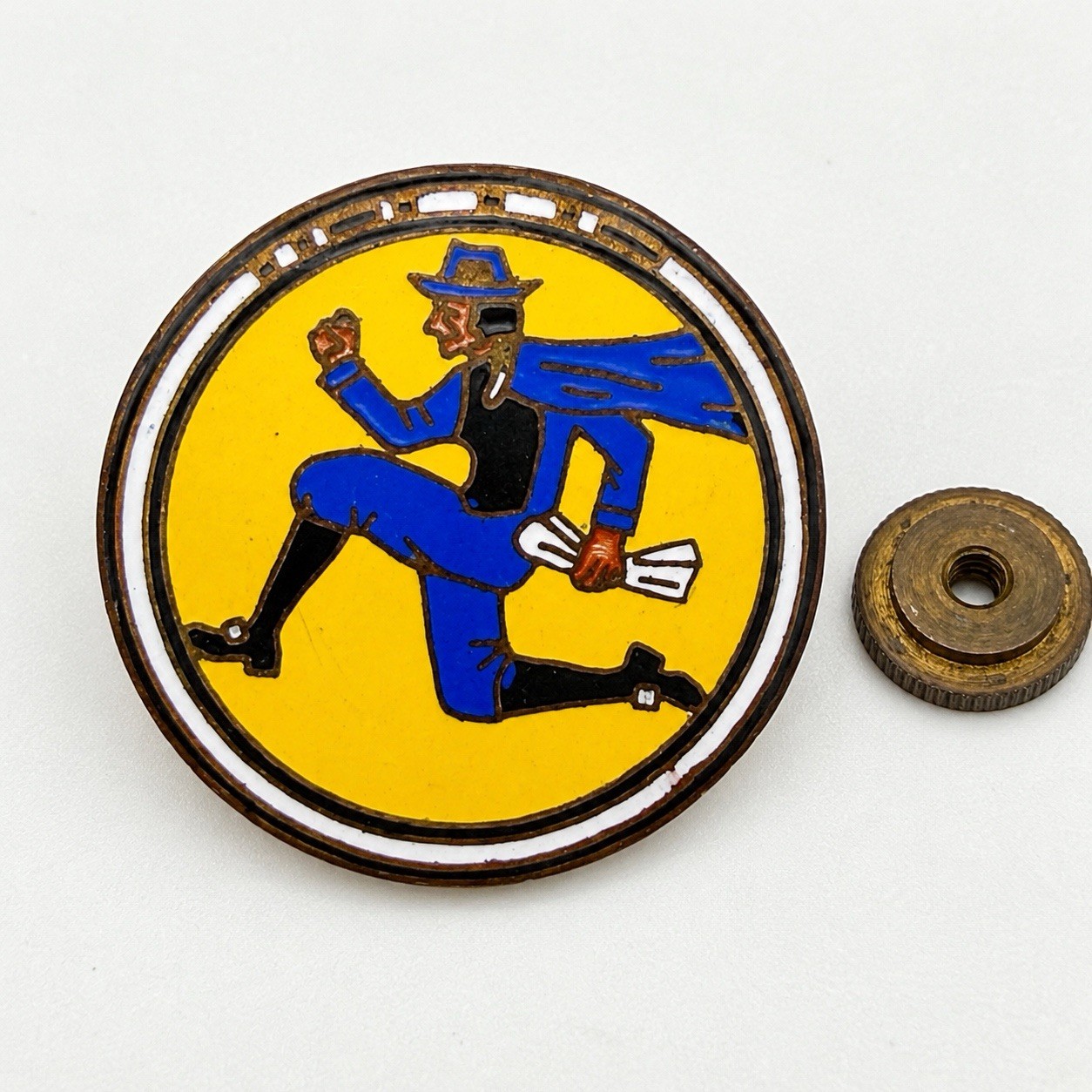 WWII 118th Observation Squadron DUI Pin Whitehead Hoag Screw Back Enamel