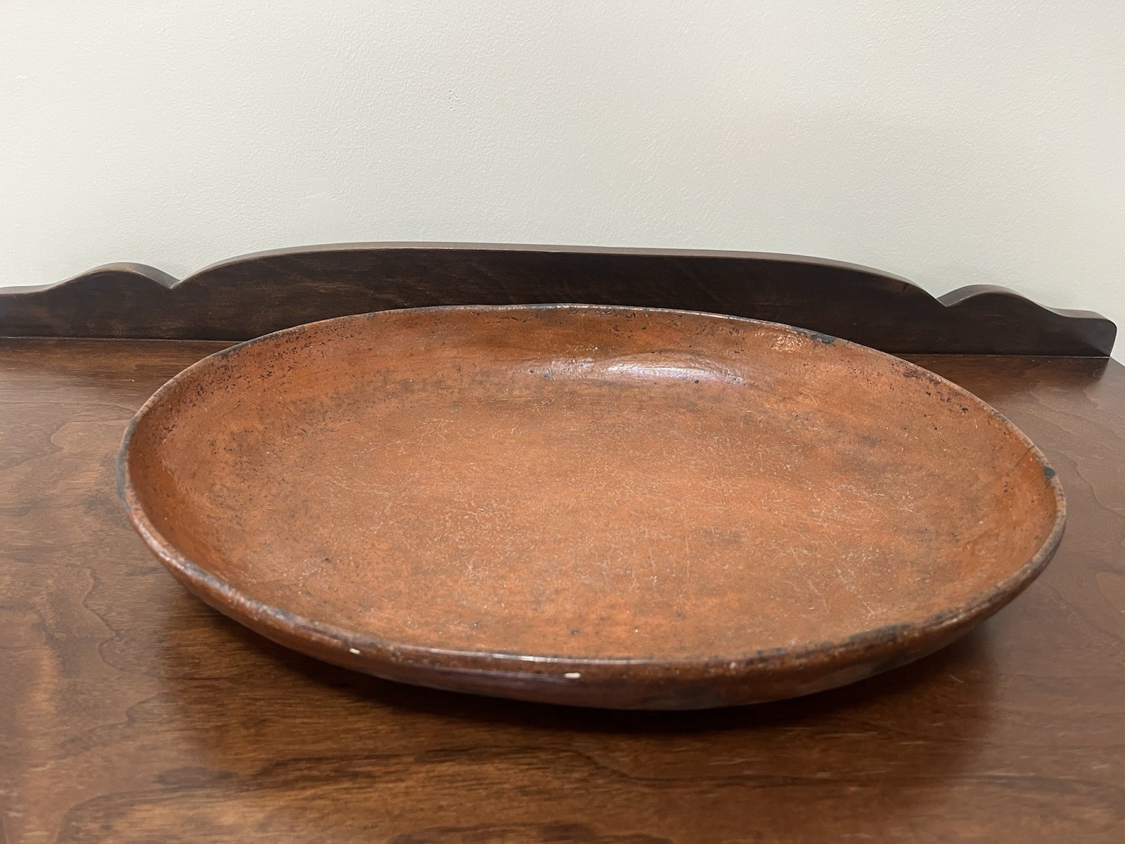 Large Clay Pottery Display Bowl Platter Terracotta Made in Mexico Primitive 16\