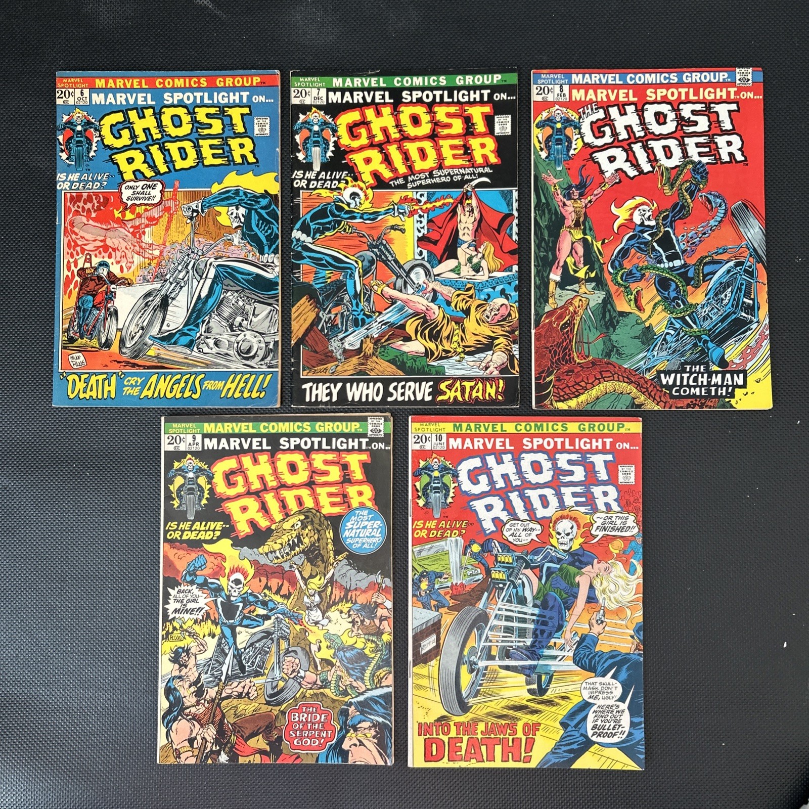 Marvel Spotlight #6, 7, 8, 9, 10. Ghost Rider 2nd, 3rd, & 4th appearance. VG/FN