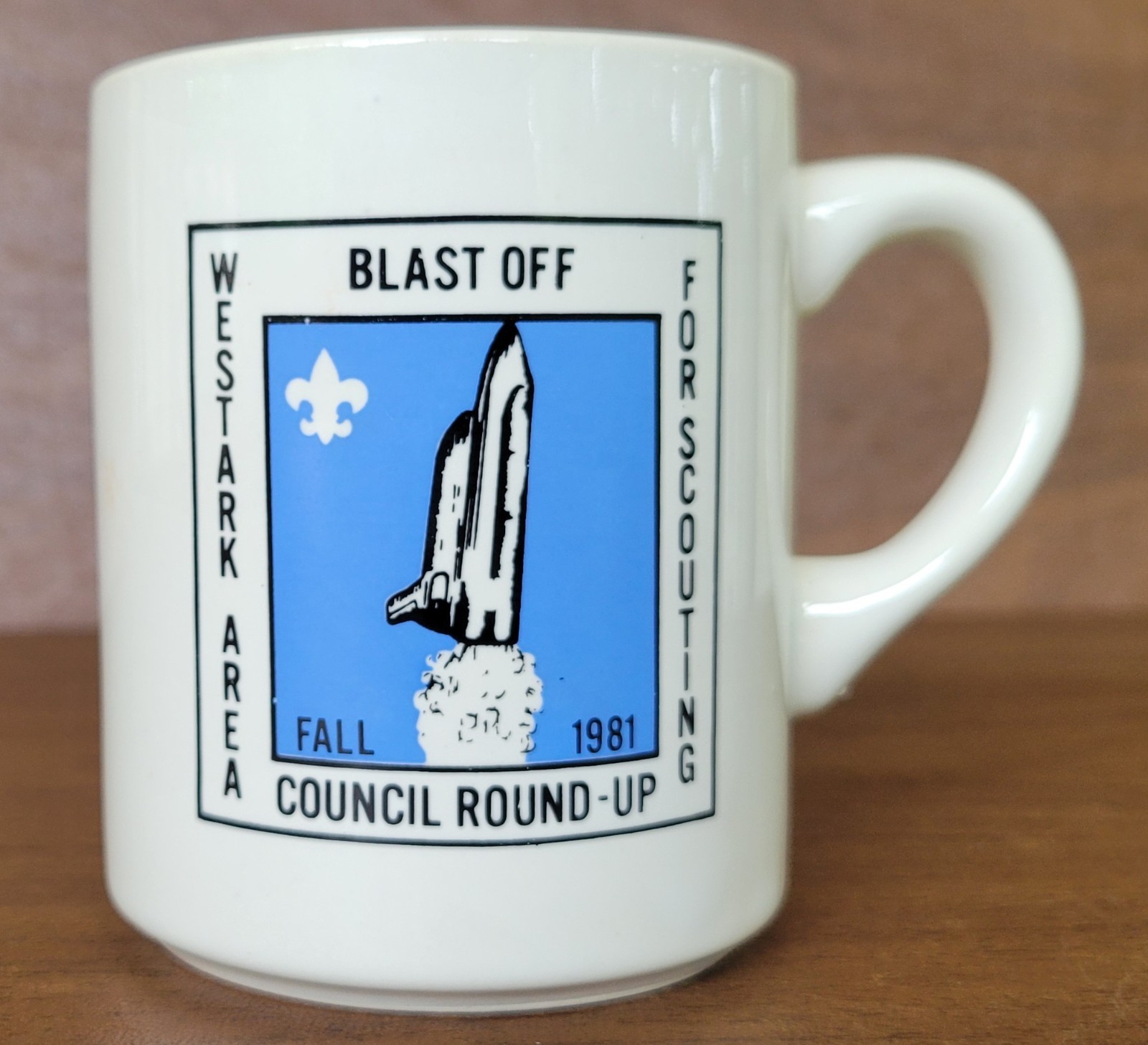 1981 Vintage Westark Boy Scouts Fall Council Round Up Coffee Cup