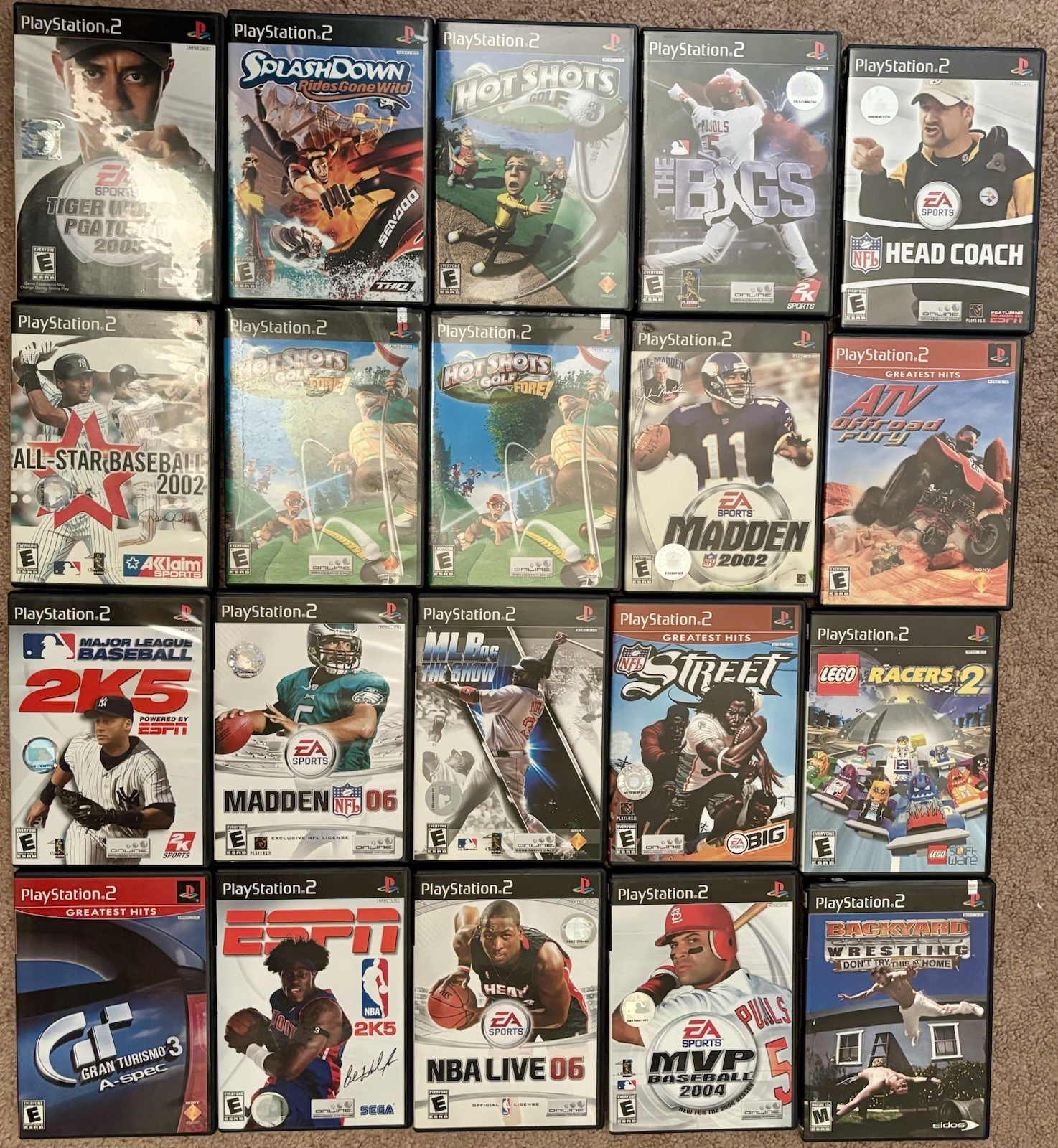 32 Playstation 2 Games Madden Simpson's Hit & Run NFL Street Dukes Of Hazzard +
