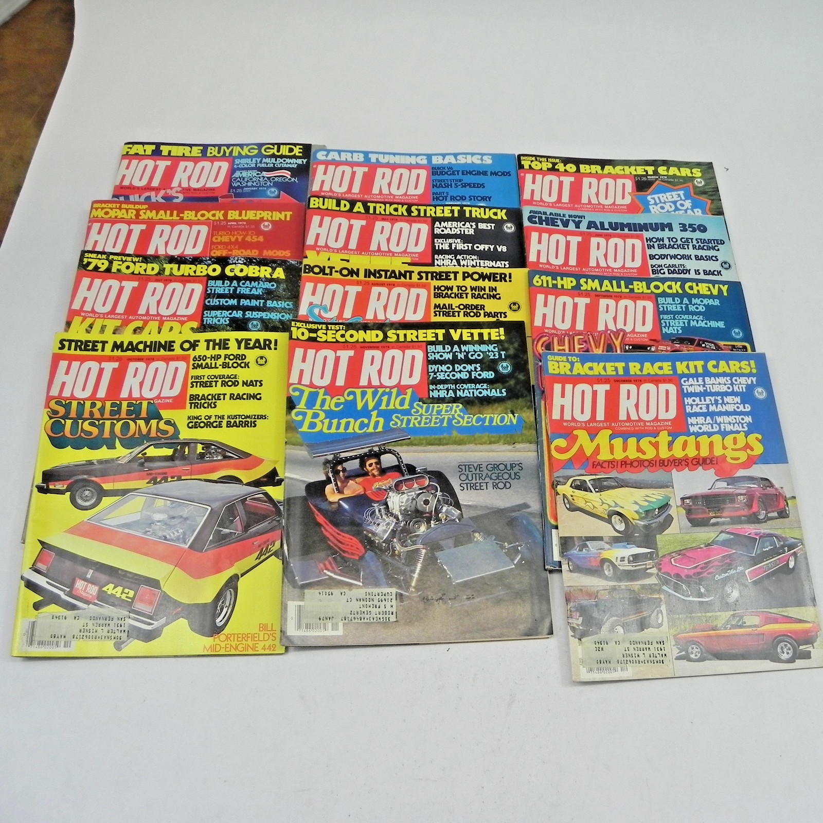 1978 HOT ROD MAGAZINE 12 ISSUES FULL COMPLETE YEAR RACING CARS MUSCLE CUSTOM