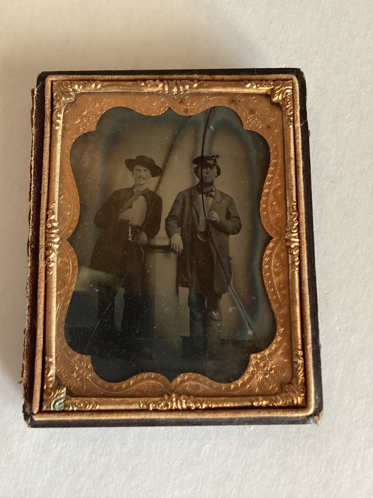 ANTIQUE AMBROTYPE PHOTO Two Civil War Era Gentlemen.