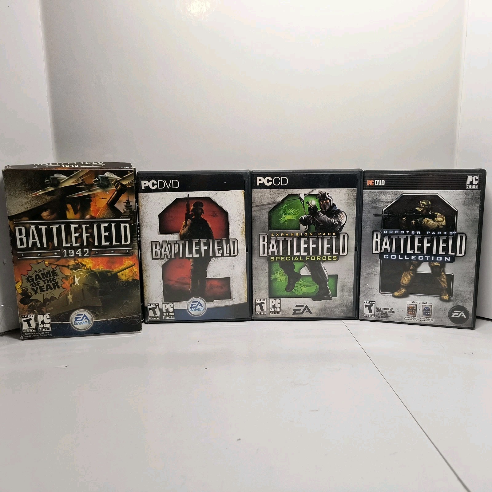 Battlefield PC Game Lot 1942 Small Box + Battlefield 2 Special Forces Booster