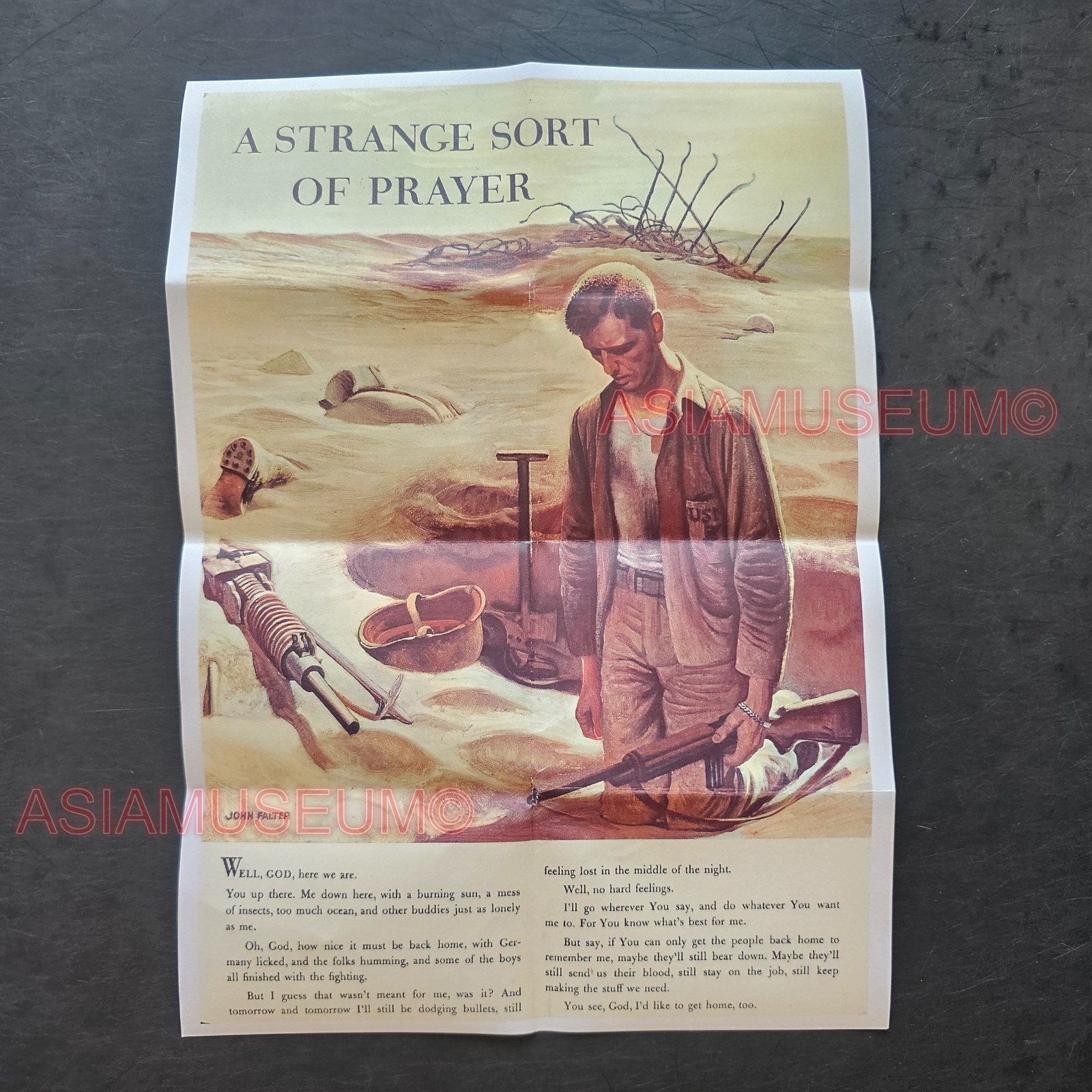 1942 WW2 USA Army Soldier Helmet War Battlefield Gun Win Propaganda Poster Q138