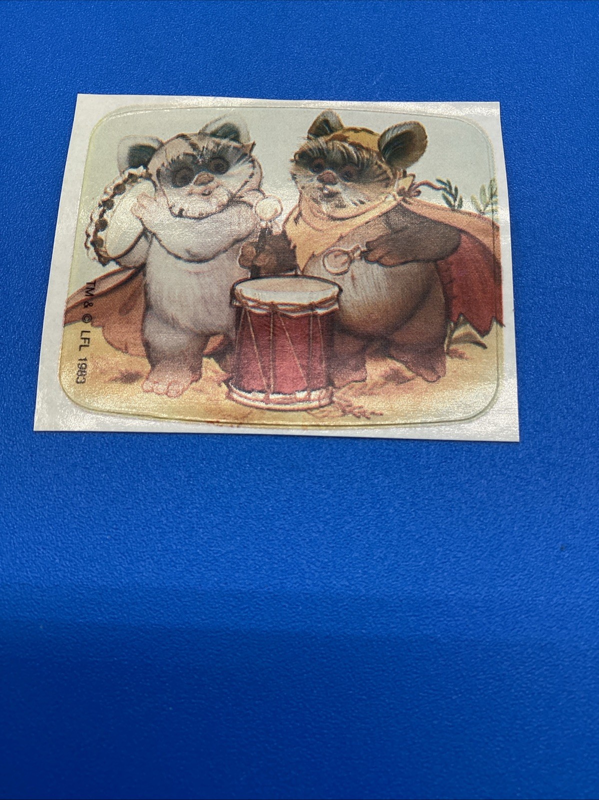 Vintage 1983 Star Wars Sticker Unused LFL Wicket Drum Tambourine Rare