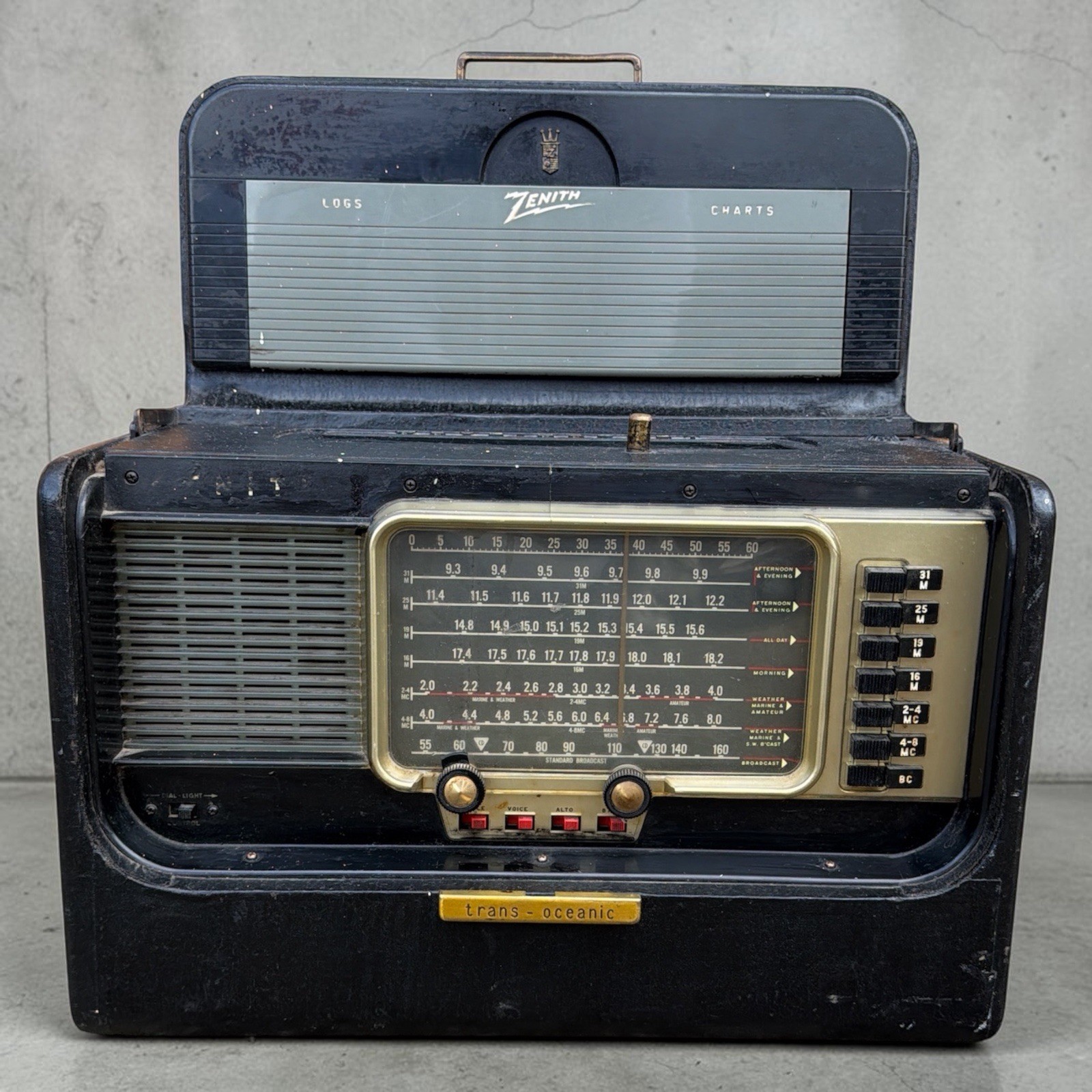 Vintage Zenith L600 Trans-Oceanic Wave Magnet Tube Radio Clean w Manual Untested