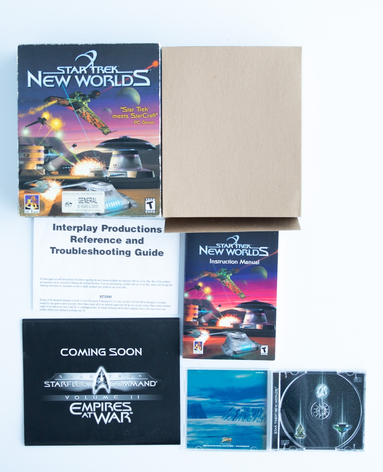 No Game Disc Star Trek New Worlds PC 2000 Jewel Case Big Box Manual Paperwork