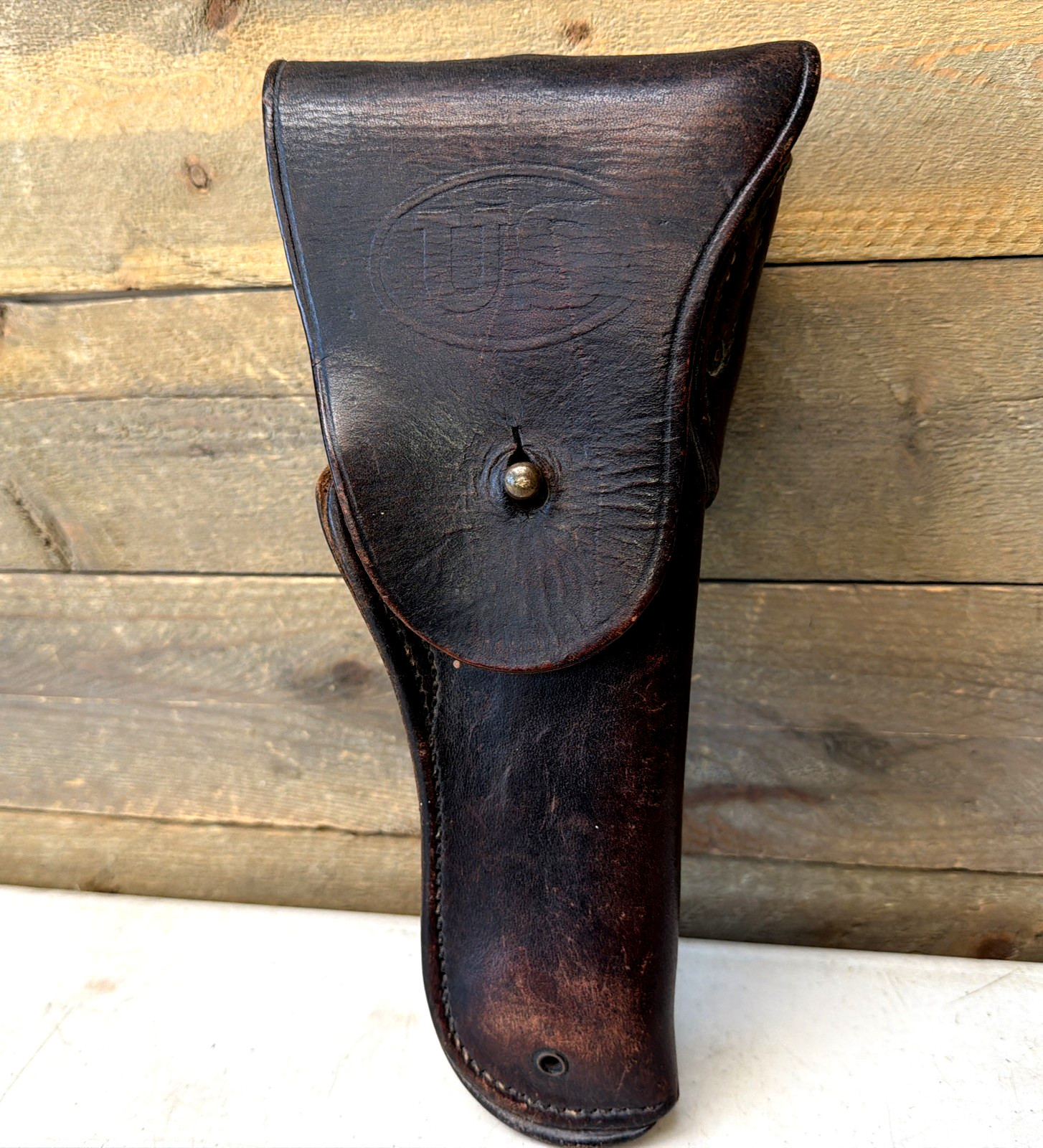 US WW1 WW2 M1911 Pistol M1916 Leather Holster A.L.P. CO Vintage Rare Brown Nice