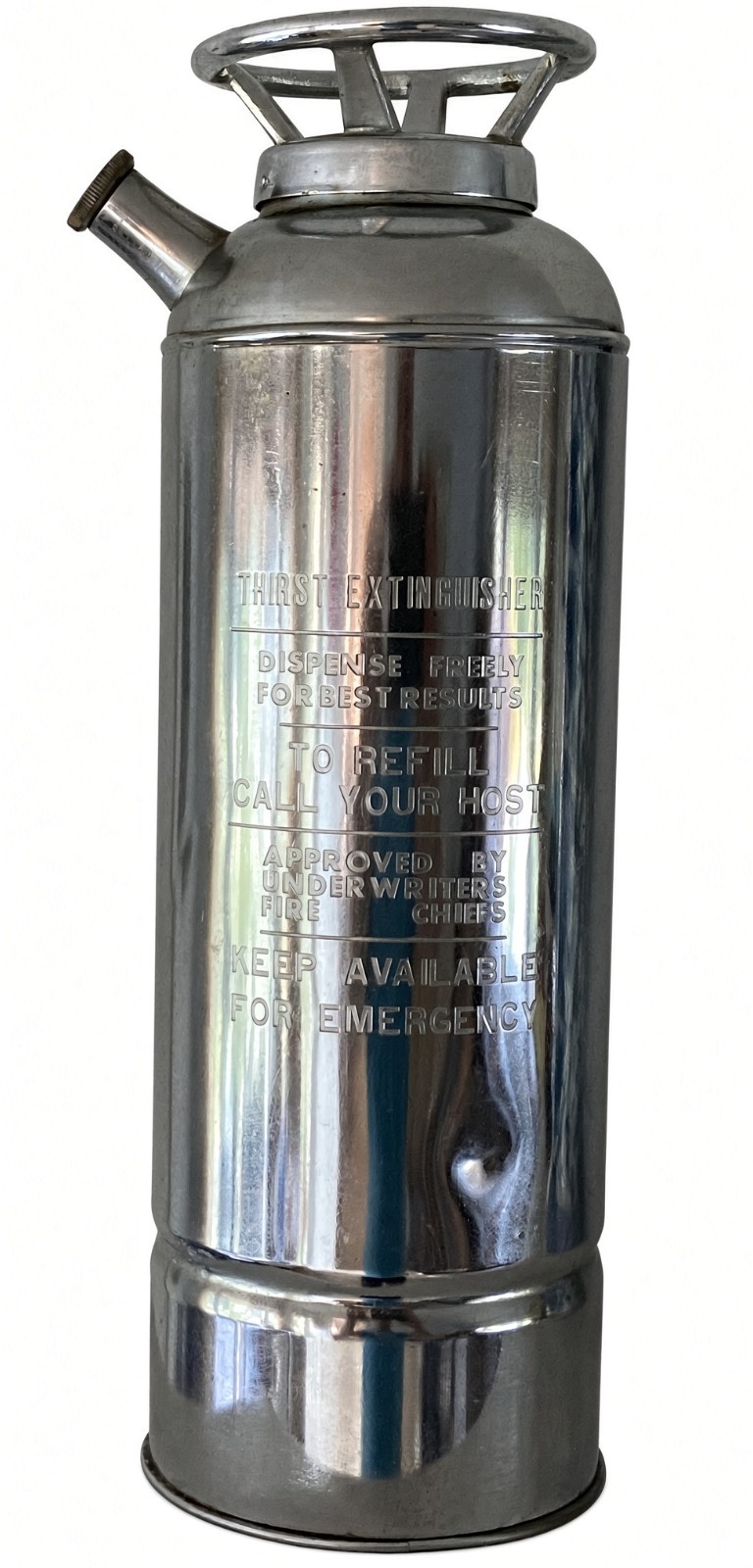 Vintage Chrome Thirst Extinguisher Musical Cocktail Shaker Working