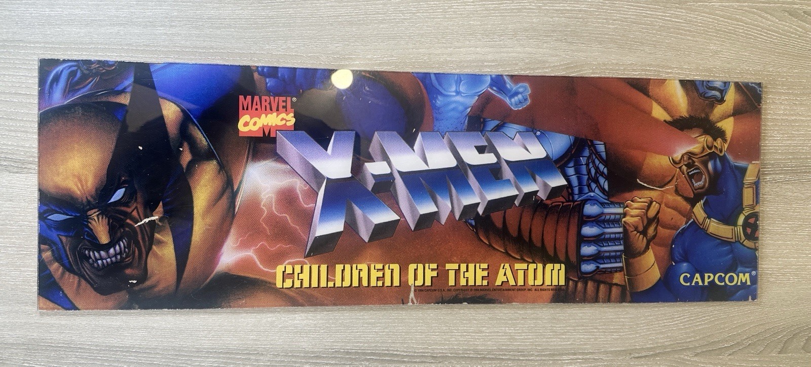 Original Capcom X-Men Children of the Atom Arcade Marquee Header Artwork 1994