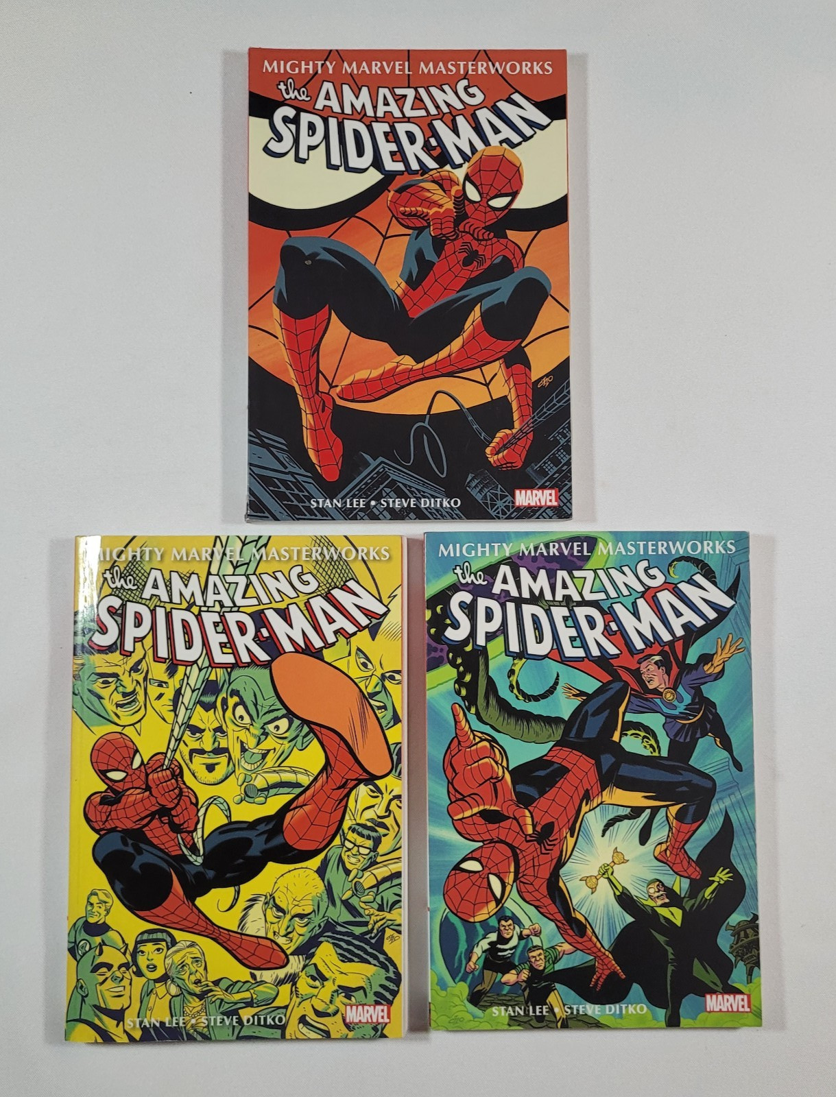 MIGHTY MARVEL MASTERWORKS - AMAZING SPIDER-MAN - VOL. 1, 2, & 3 - TRADE PB - VG+