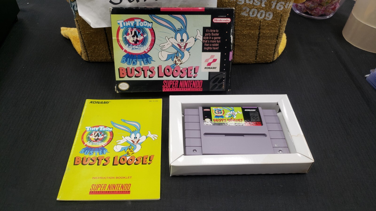 CIB TINY TOON BUSTER BUSTS LOOSE SUPER NINTENDO SNES VIDEO GAME W/ PROTECTOR