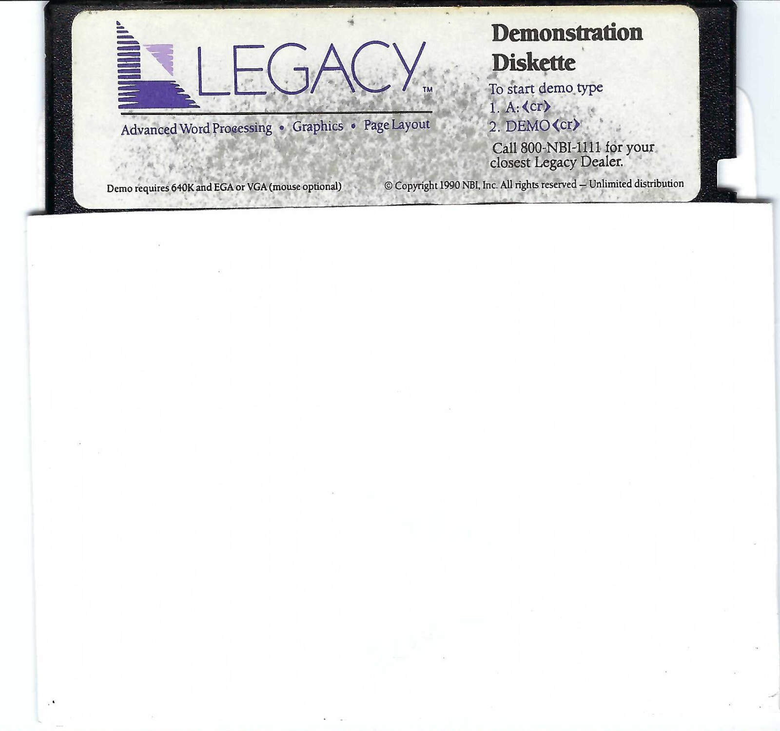ITHistory SOFTWARE IBM (1990)  NBI LEGACY Demo    5.25