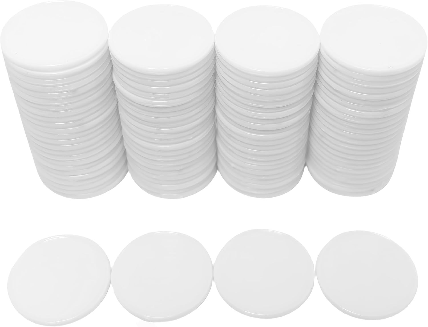 Versatile 100 Piece Set of 1 Inch Opaque Plastic Game Tokens with Storage Box