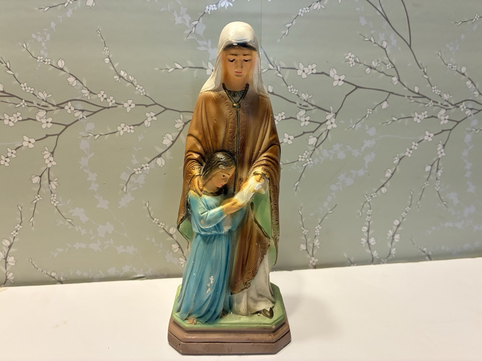 Vintage Chalk Mary  & Child Jesus Figurine-CS 120