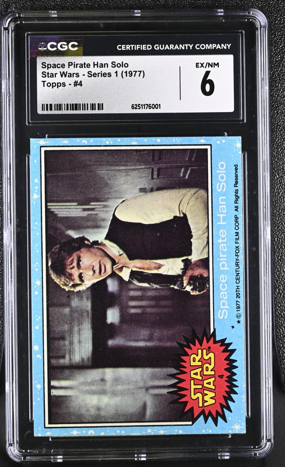 1977 STAR WARS - SERIES 1 TOPPS #4 SPACE PIRATE HAN SOLO CGC 6 - Great Centering