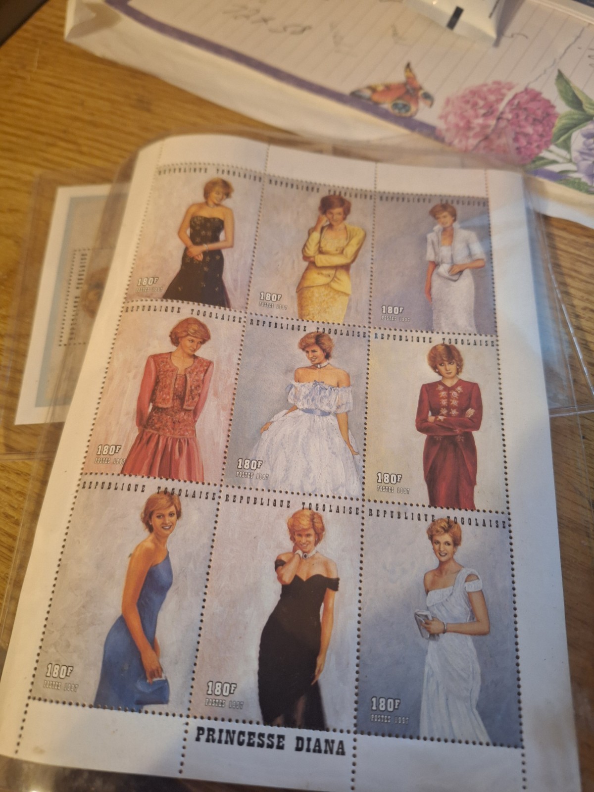 RARE 9pc Princess Lady Diana Postal Stamp Christmas Ornament Set Coa’s