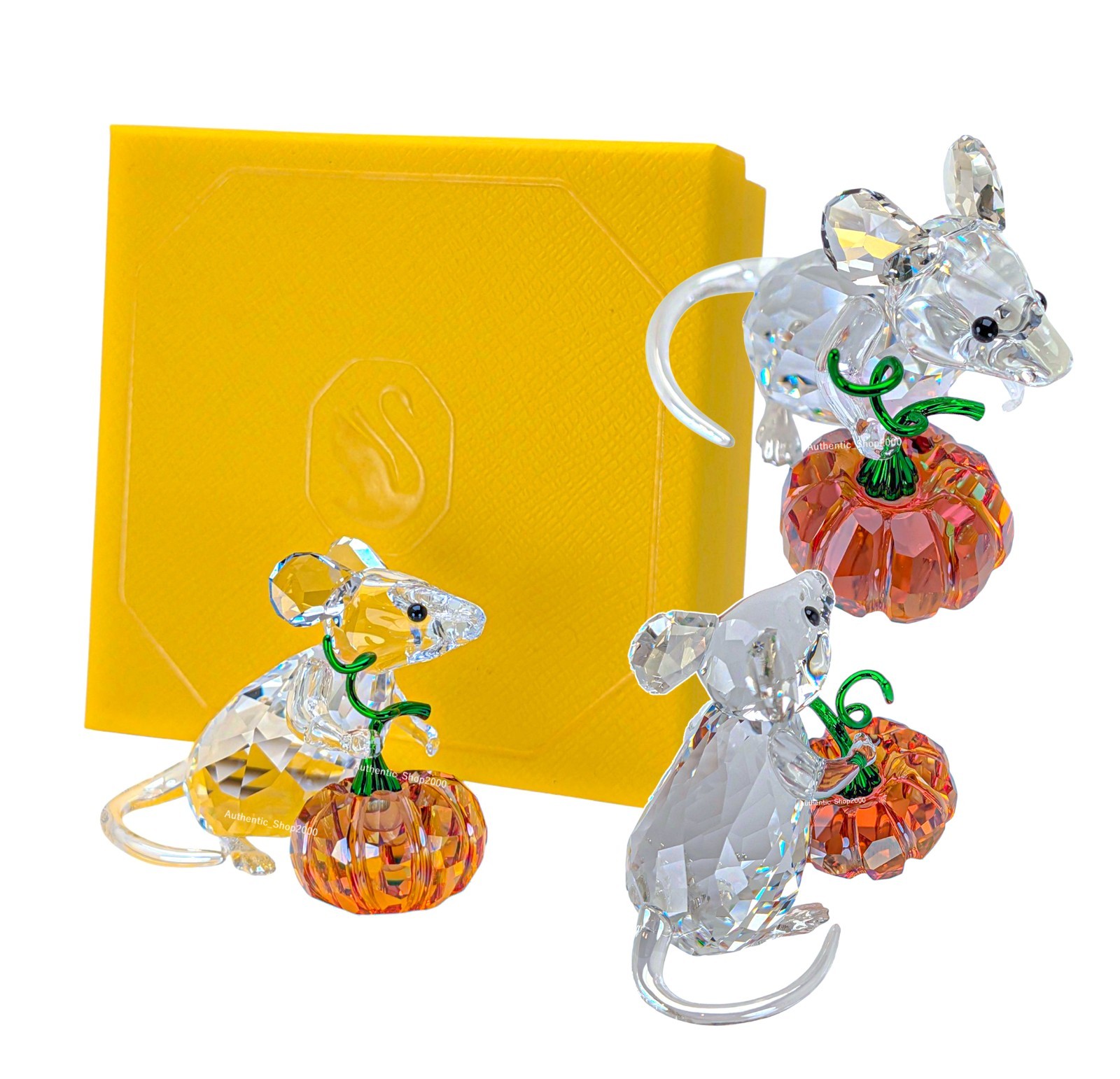 5732809 New 100% Authentic SWAROVSKI Crystal Idyllia Mouse & Pumpkin Figurine