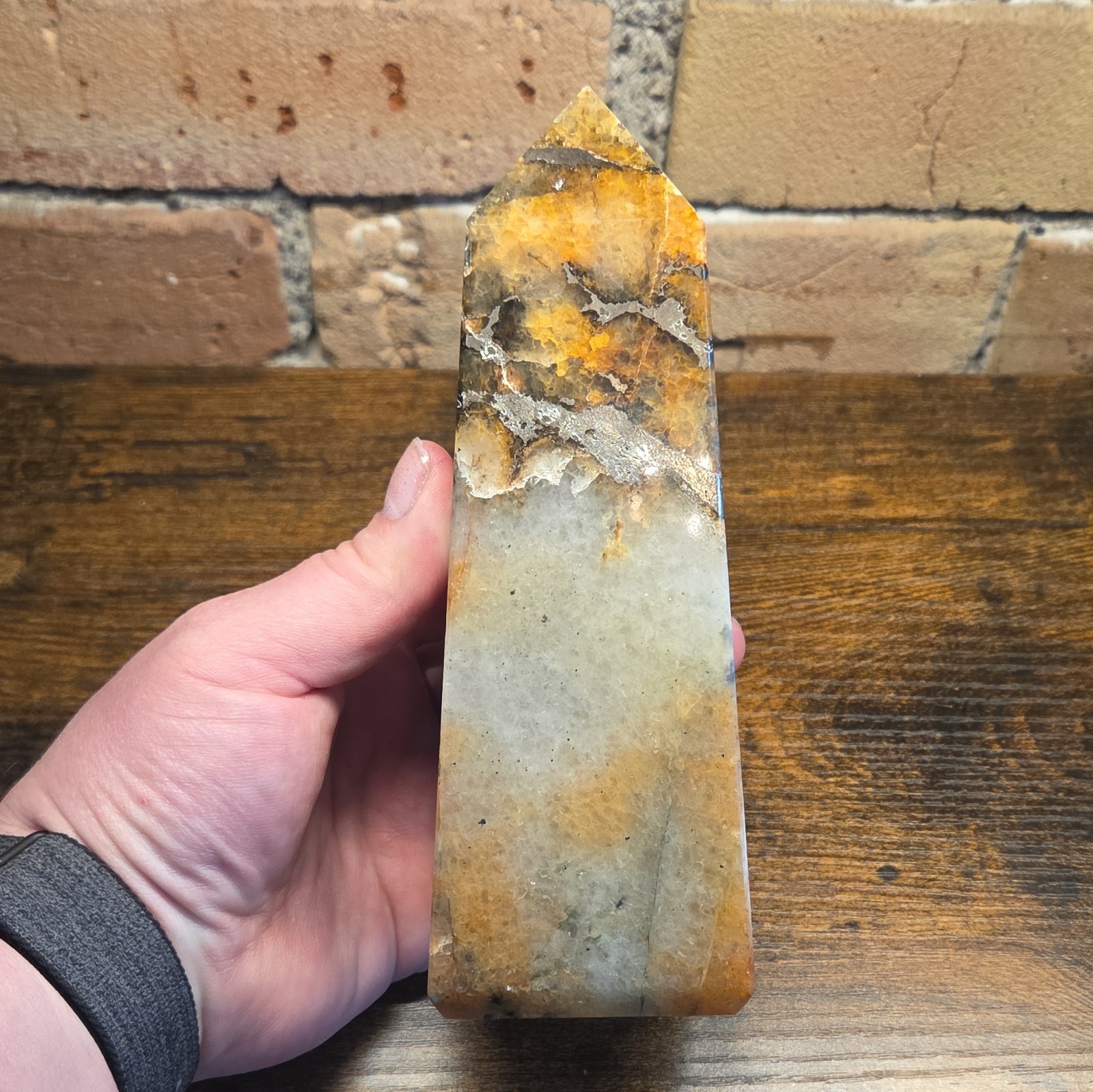 Lions Gate Quartz Point, Golden Healer Quartz Pyrite, Rare Find 1072g, L#1027161