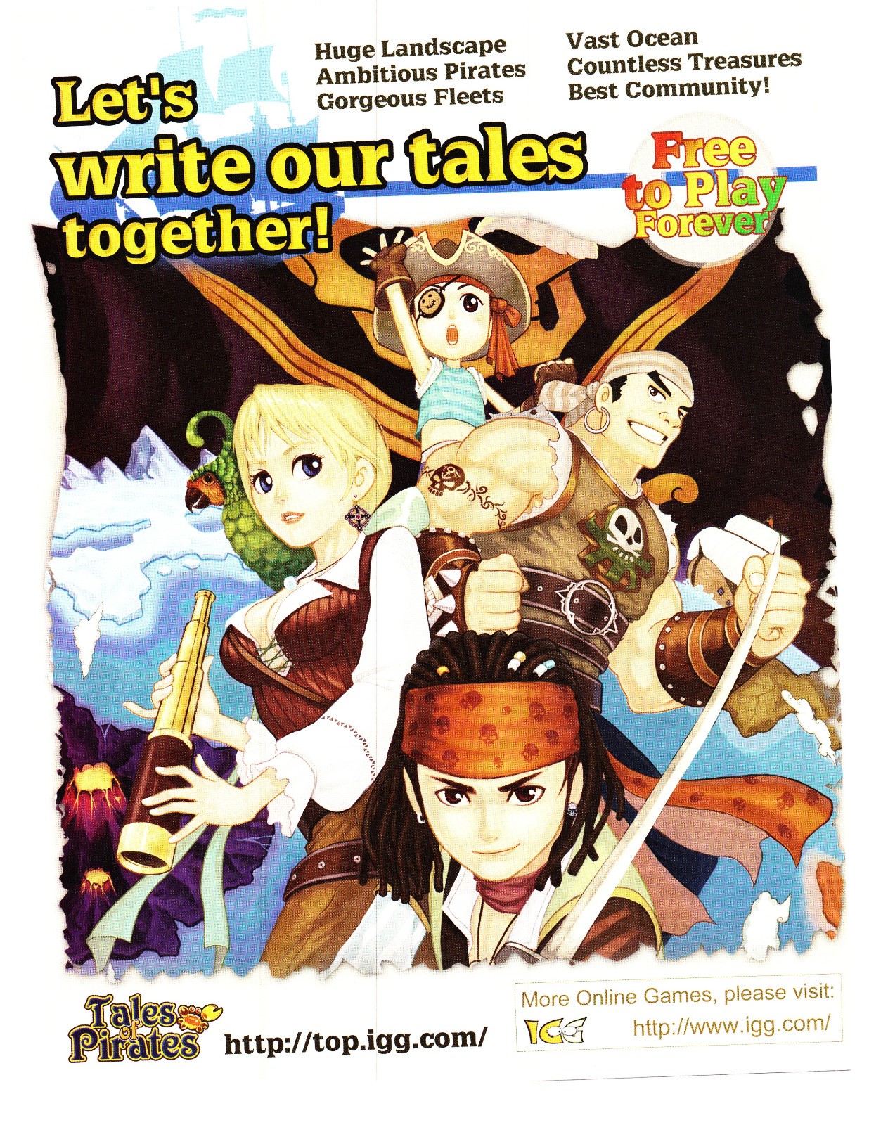 2007 Tales of Pirates Videogame Print Ad Full Page MMORPG Moli I Got Games IGG
