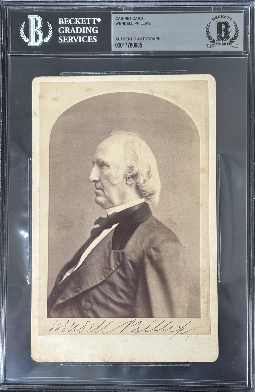 Wendell Phillips Signed Cabinet Photo Anti-Slavery/Workers/Woman’s Rights/BGS✍🏻