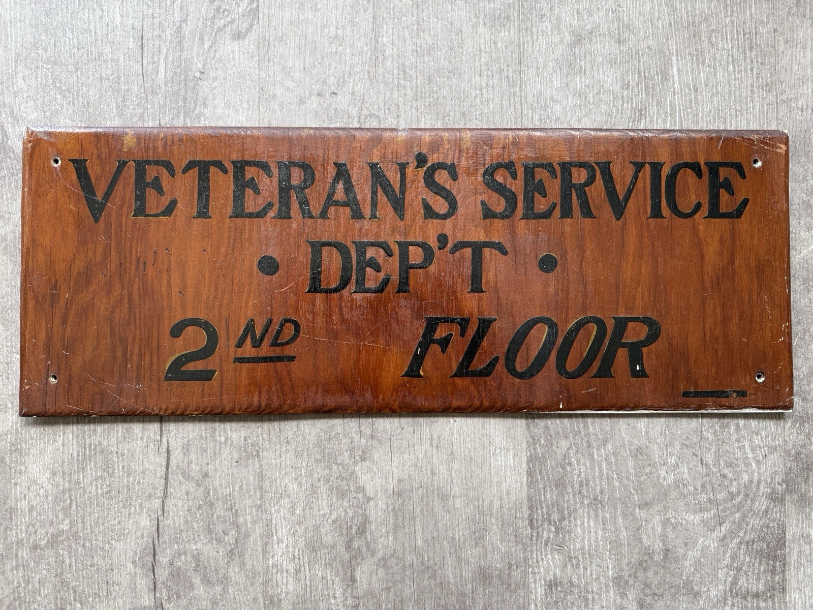 WWII Veteran’s Service Department Sign Hand Painted US Soldier Army Navy
