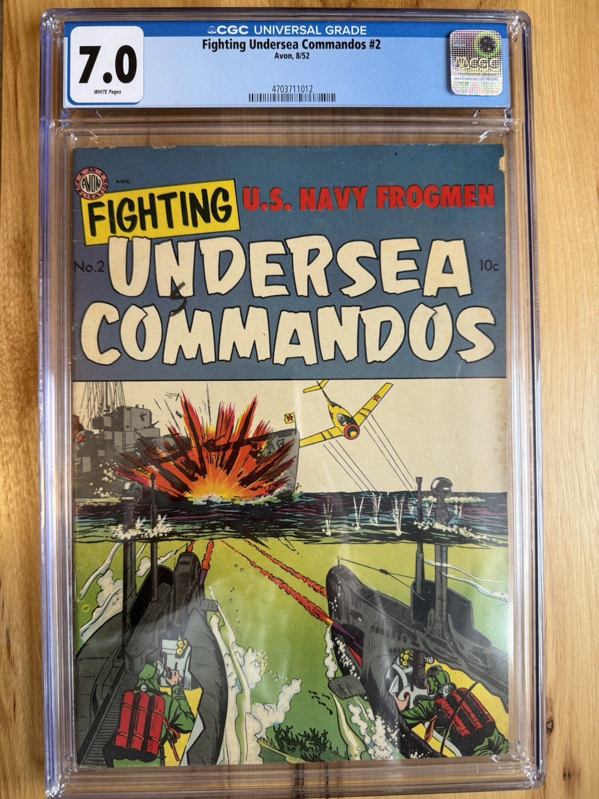FIGHTING UNDERSEA COMMANDOS # 2 - (AVON 1952) - SINGLE HIGHEST CGC 7.0 WHITE
