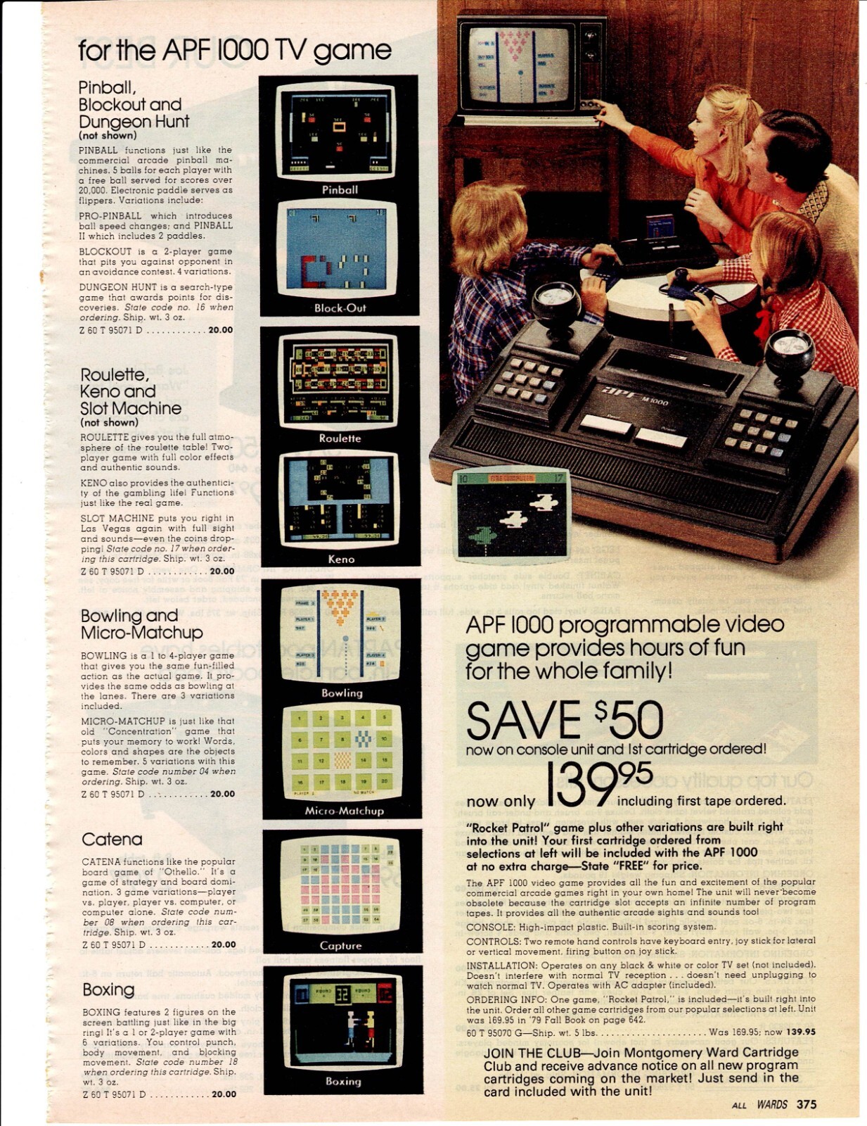 VINTAGE 1979 APF 1000 PROGRAMMABLE VIDEO GAME  & GAMES CATALOG AD PHOTO PRINT
