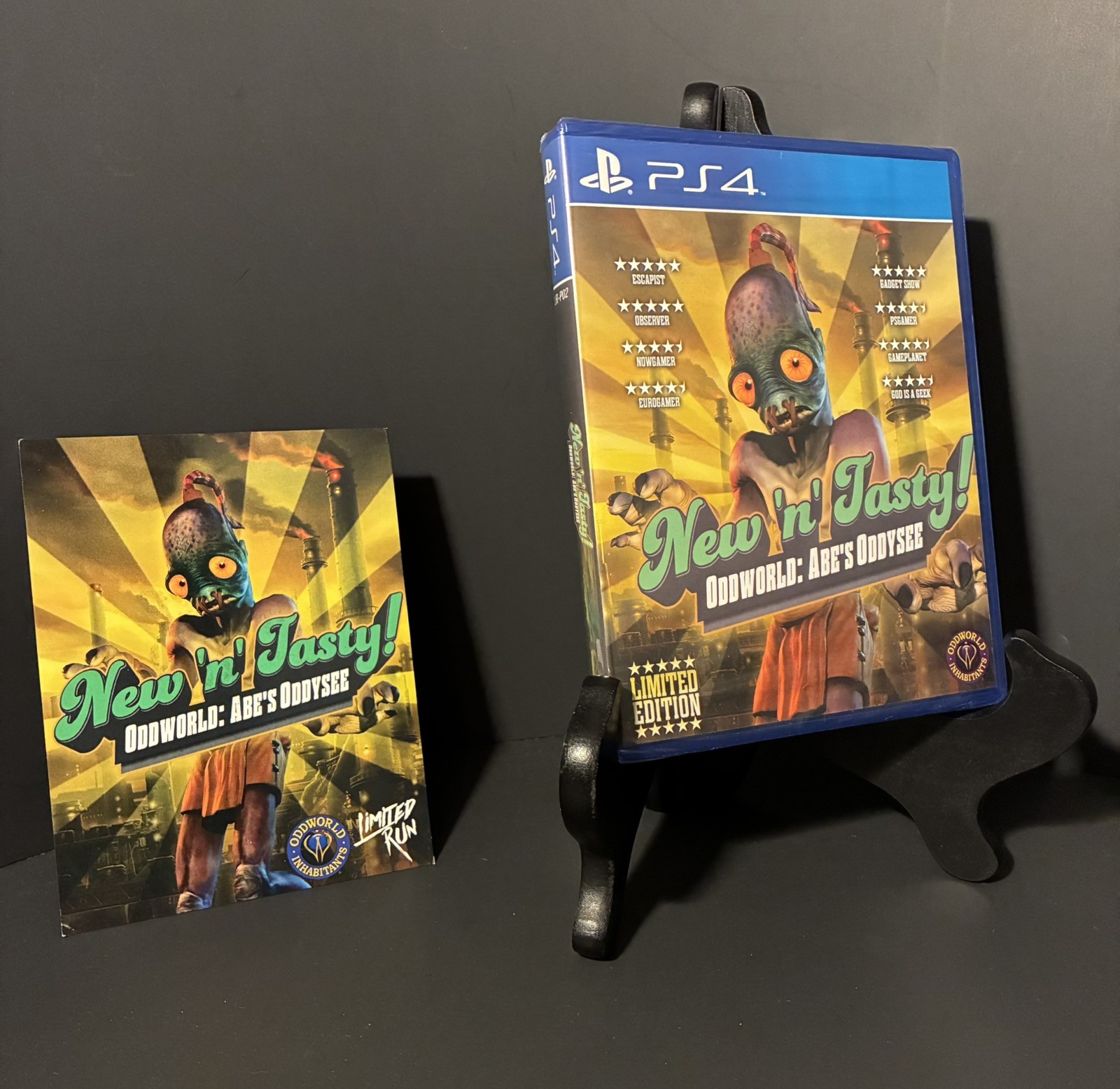 Oddworld: Abe's Oddysee New 'n' Tasty+Advertisement Card PS4 Limited Edition New