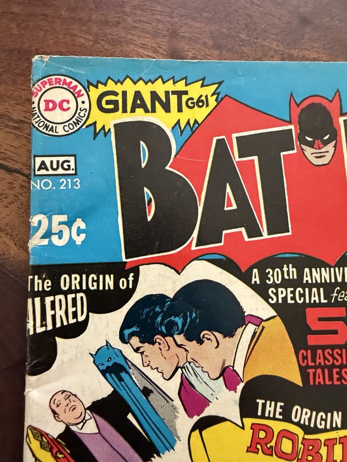 BATMAN # 213 GIANT G61 - ORIGIN OF ROBIN-ORIGIN CLAYFACE-ORIGIN ALFRED VG- 3.5