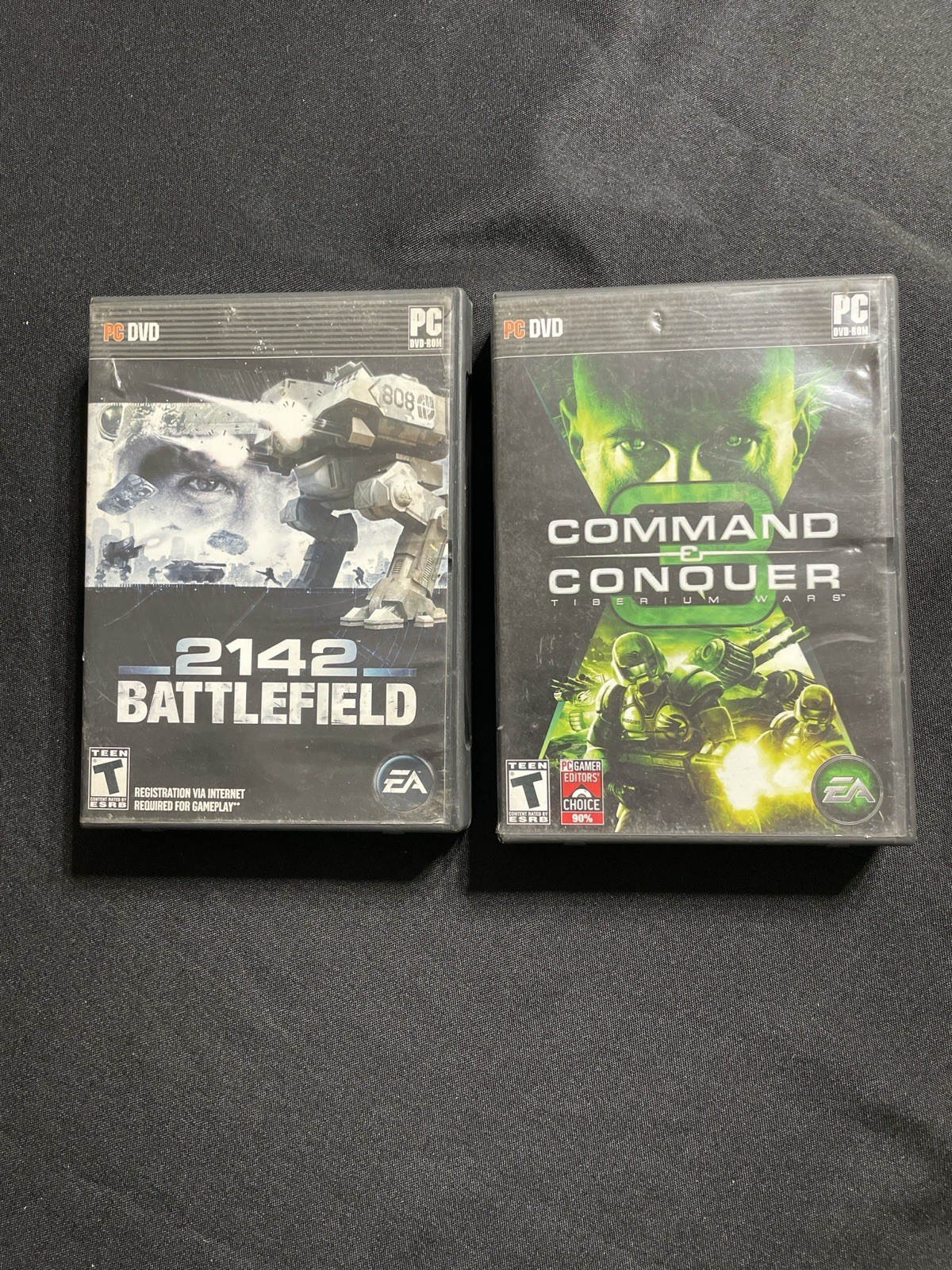 Battlefield 2142 + Command & Conquer 3 PC DVD Lot Complete w/ Manuals EA Games