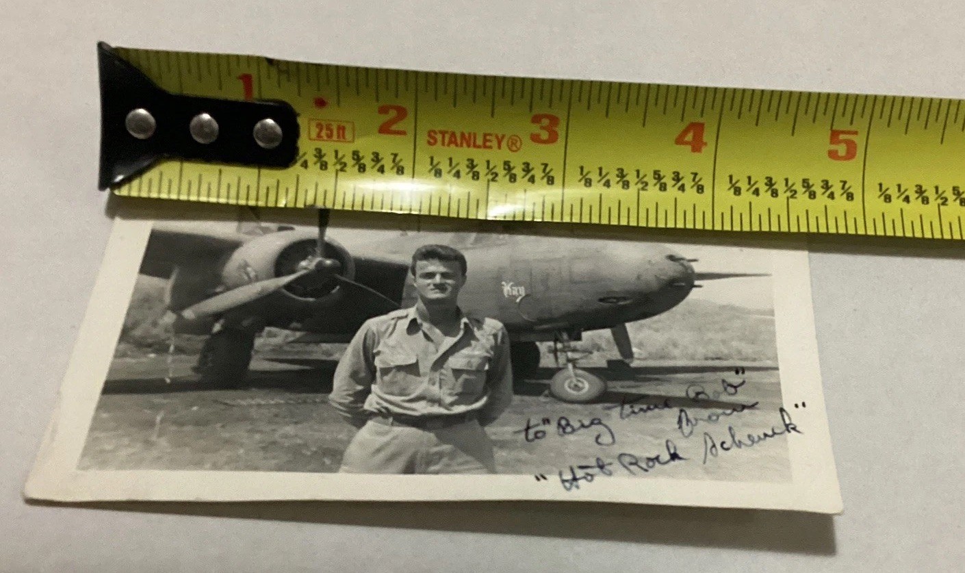 Old Vintage WW2 “KAY” Douglas A-20 Havoc Plane & Soldier Photo