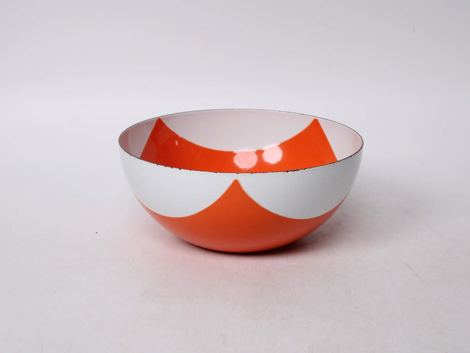 Rare 1960s Cathrineholm Orange & White Enamel 