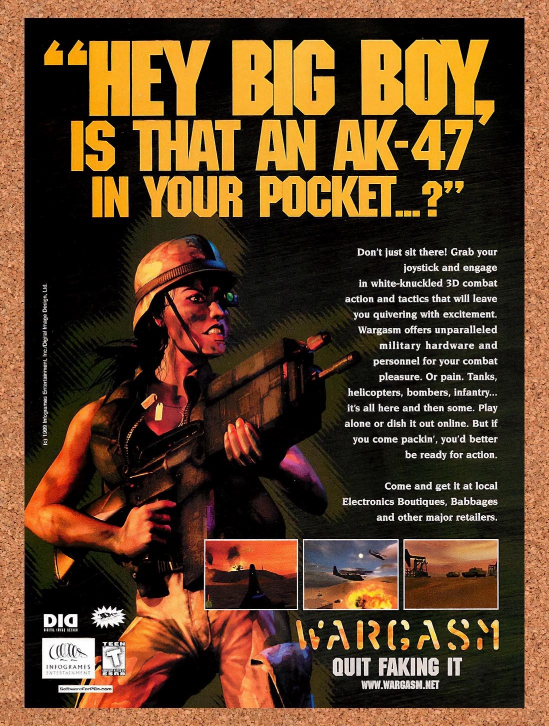 1999 Wargasm PC Original Advertisement / Retro Promo v2