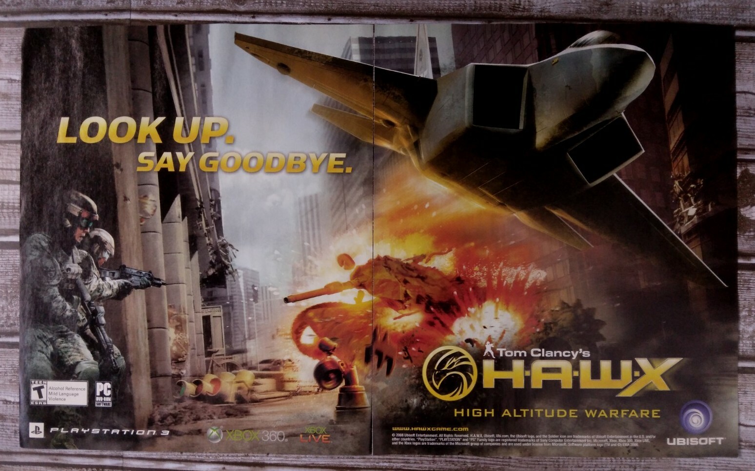 Tom Clancey's Hawx PC PS3 Xbox 360 Video Game Art 2008 Vintage Print Ad/Poster 