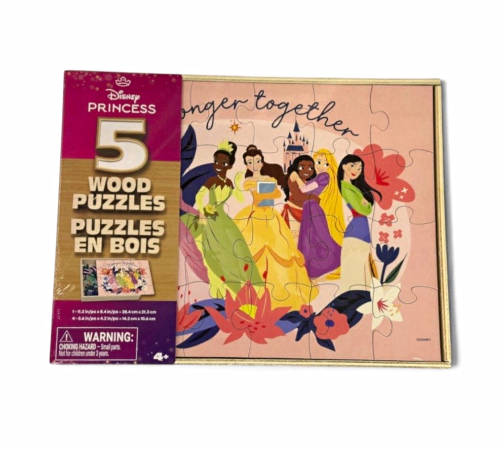 Disney Princess Wood Puzzle Set - Disney Princess Theme, Disney Franchise