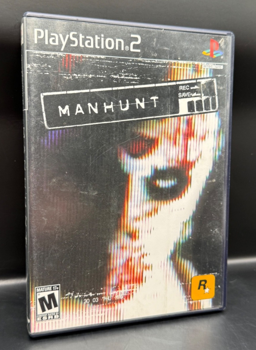 Manhunt (Sony PlayStation 2, 2003) CIB Case Manual Game Disc + Registration Card
