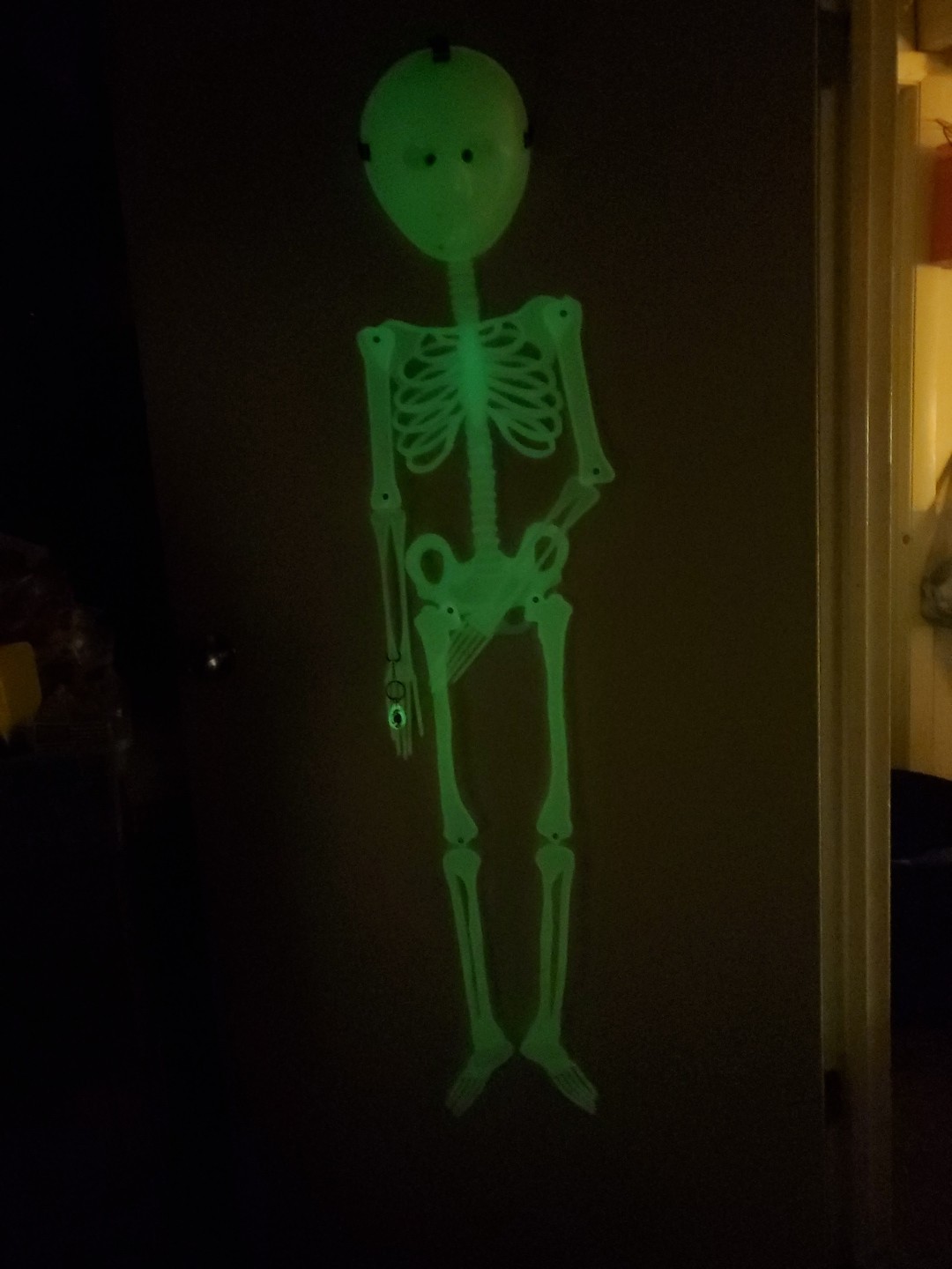 Giant 5 Foot Glow In The Dark Skeleton Wearing GID Hockey Mask & GID Scorpion KC