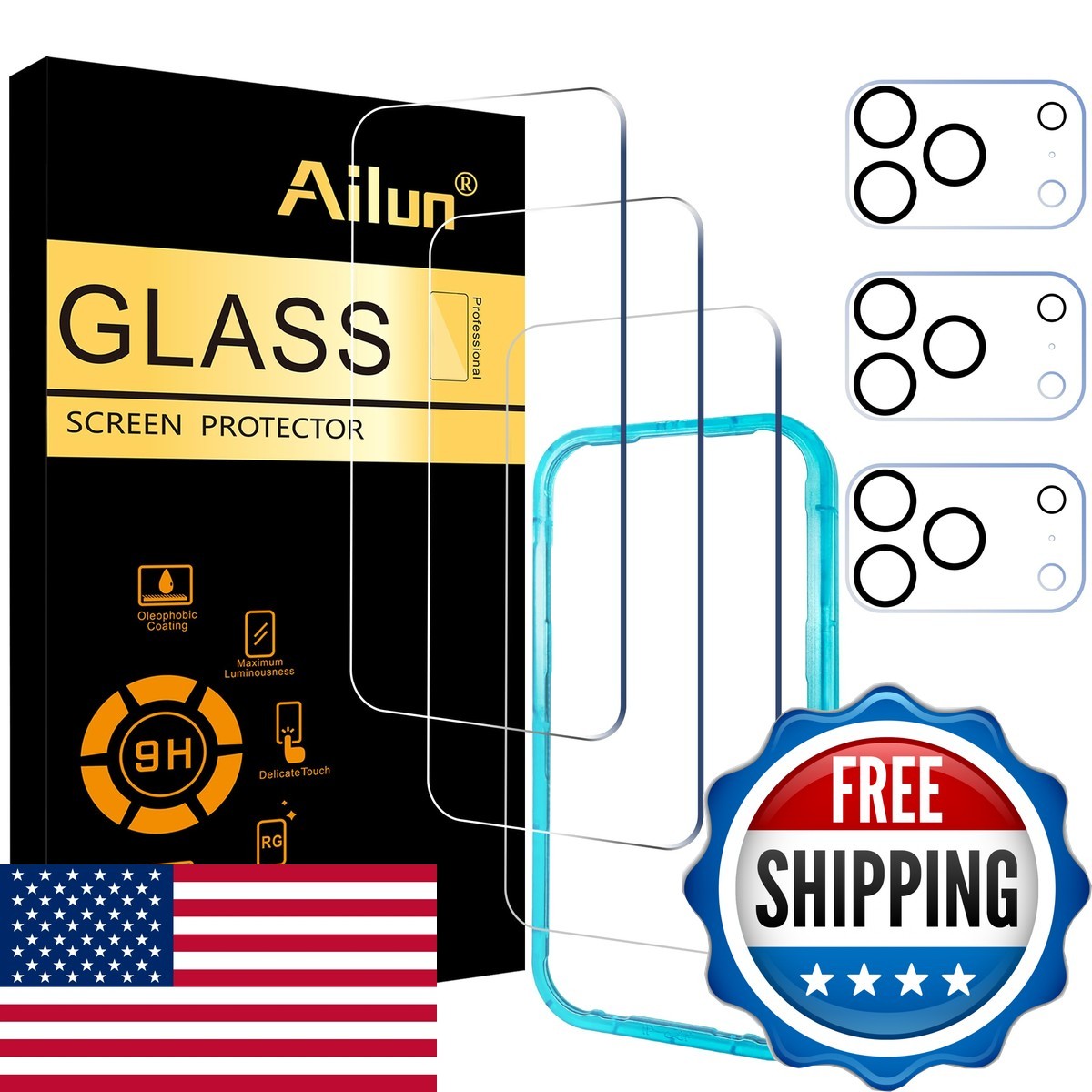 Ailun Screen Protector Camera Lens Protector for iPhone 17 Pro 3+3 Pack