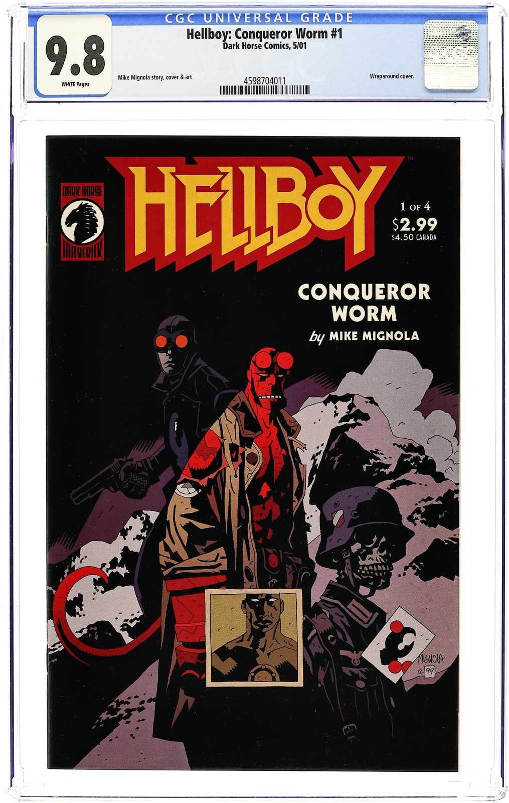 Hellboy Conqueror Worm #1 CGC 9.8 2001 4598704011