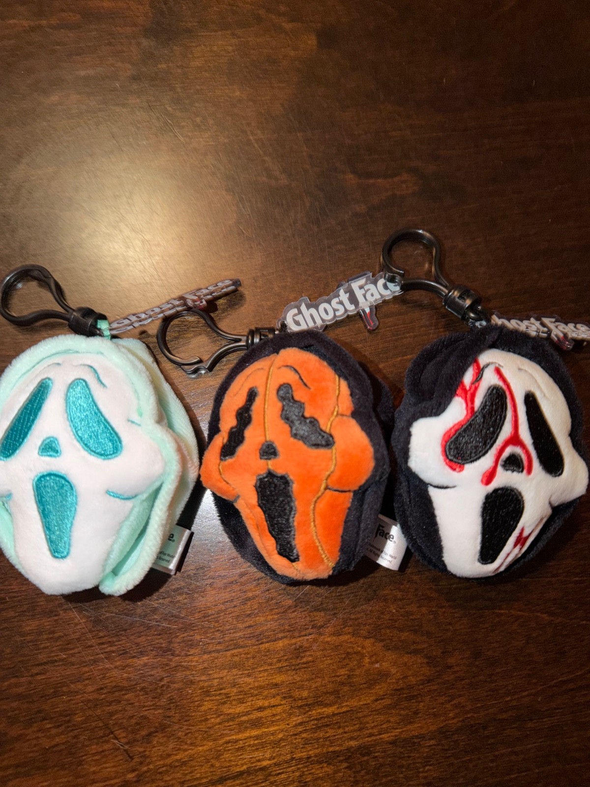 (3) Three - Ghost Face Scream Culturefly Mystery Plush Bag Charm Pumpkin New