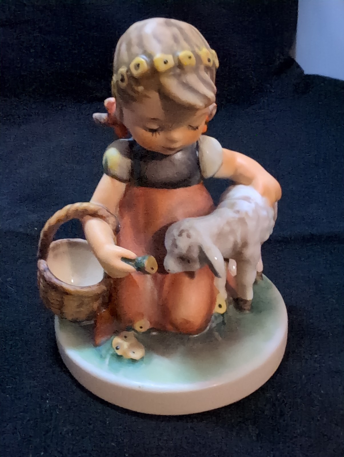 Goebel Hummel Figurine - Favorite Pet #361 Germany, Girl With Lamb