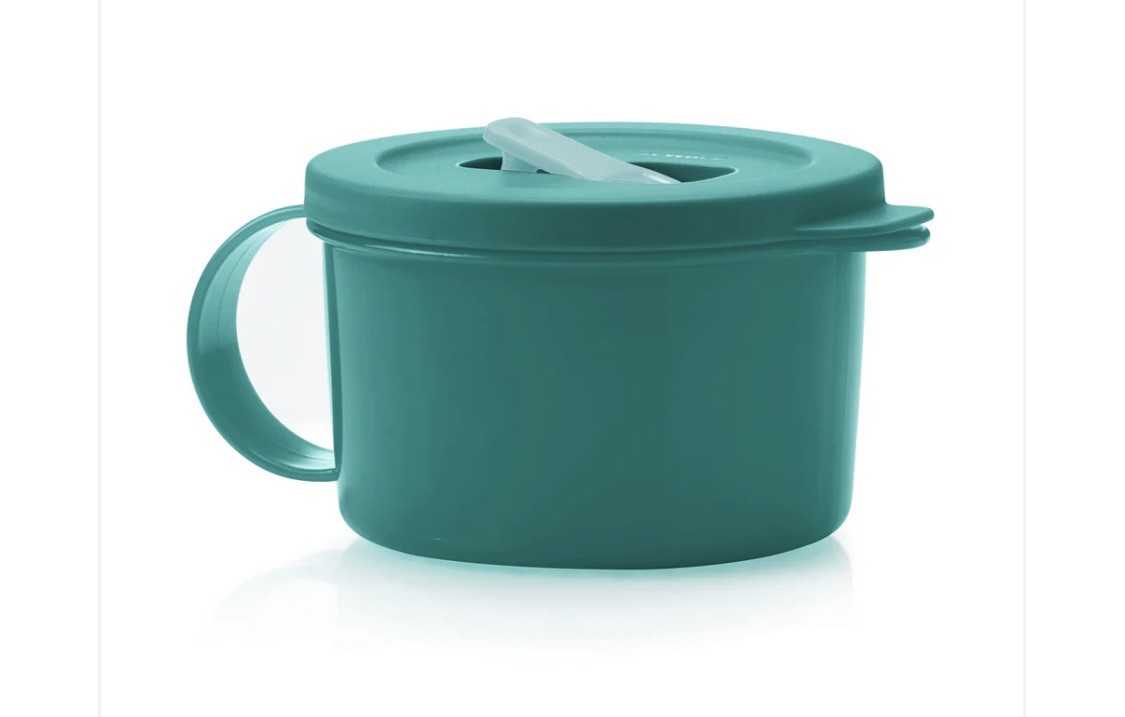 Tupperware Microwave Safe Crystalwave PLUS Soup Mug 500ml / 2 Cup Green New